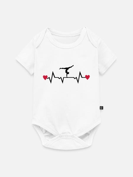 Gymnast, Gymnastics, Heartbeat & Hearts - Body à manches courtes Premium Bébé - blanc