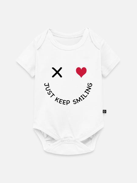 Lächeln - Baby Premium Kurzarmbody - Weiß
