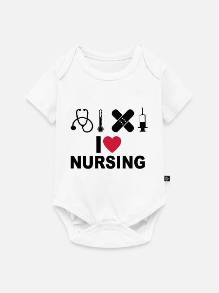Krankenpflege - Baby Premium Kurzarmbody - Weiß