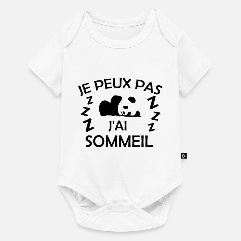 Je peux pas j'ai Sommeil - Body à manches courtes Premium Bébé - blanc