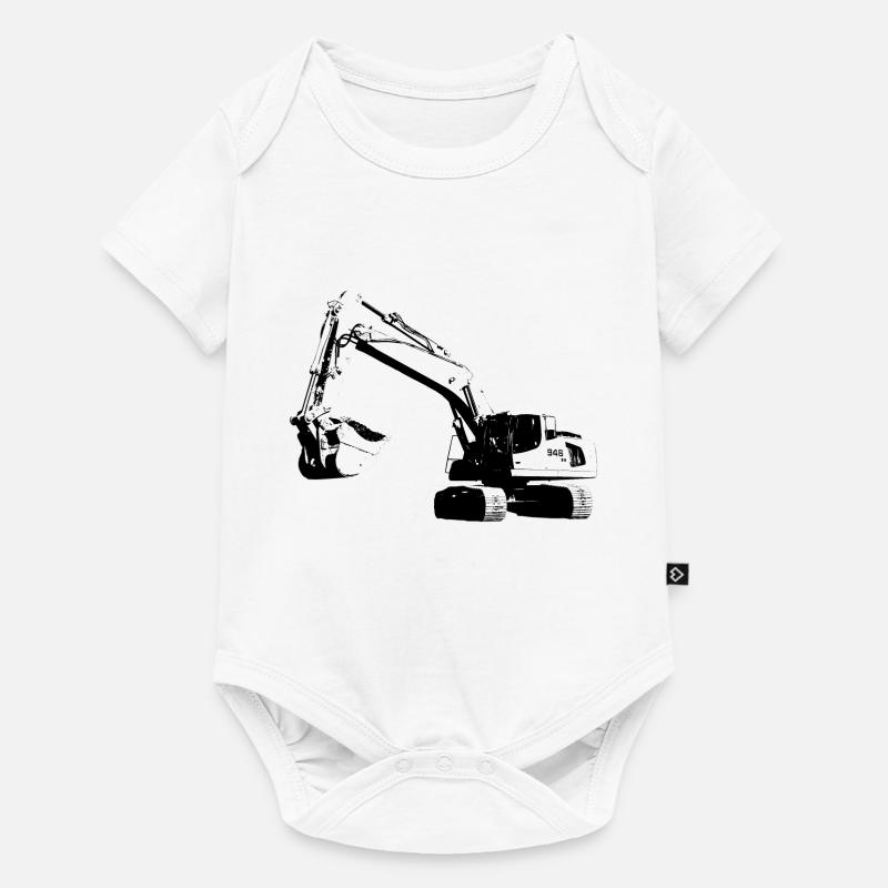 Bagger - Baby Premium Kurzarmbody - Weiß