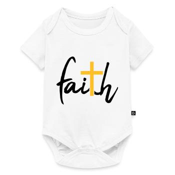 Faith Kreuz Glaube - Baby Premium Kurzarmbody - Weiß - Vorne