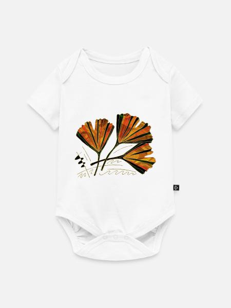 Blätter - Baby Premium Kurzarmbody - Weiß