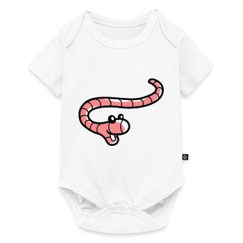 Fröhlicher kleiner Wurm - Baby Premium Kurzarmbody - Weiß - Vorne