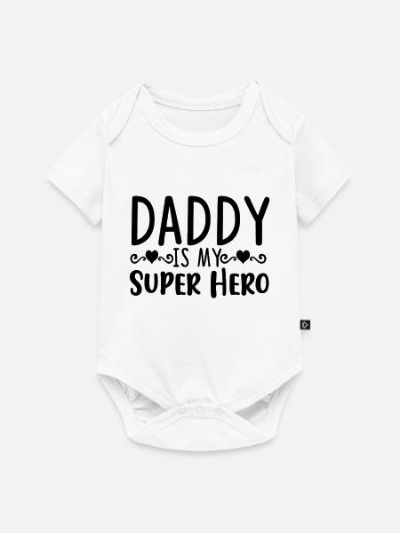 Daddy ist mein Superheld - Baby Premium Kurzarmbody - Weiß