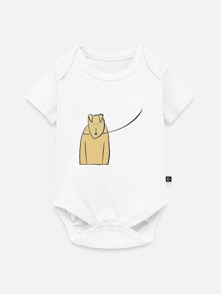 Hund an der Leine! - Baby Premium Kurzarmbody - Weiß
