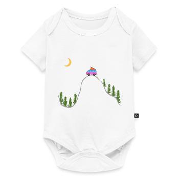 Camper forest, tent, camper, wilderness, roof tent - Baby Premium short-sleeve bodysuit - white - Front