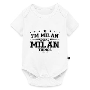 Je suis Milan en train de faire des choses à Milan - Body à manches courtes Premium Bébé - blanc - Devant