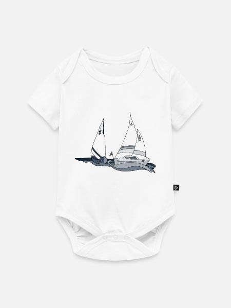 Segelboote - Baby Premium Kurzarmbody - Weiß