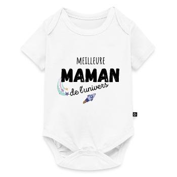 meilleure maman de l'univers cadeau maman - Body à manches courtes Premium Bébé - blanc - Devant