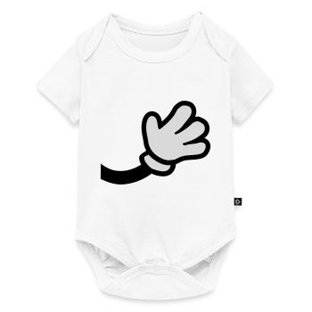 Agiter la main de la bande dessinée - Body à manches courtes Premium Bébé - blanc - Devant