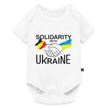 La Belgique solidaire de l’Ukraine - Body à manches courtes Premium Bébé - blanc - Devant