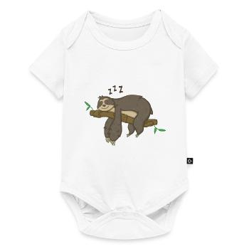 Faultier Schlafen Relax - Baby Premium Kurzarmbody - Weiß - Vorne
