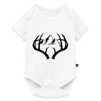 Deer Antler Deer Forest Natural Mountain Motif - Baby Premium short-sleeve bodysuit - white - Front