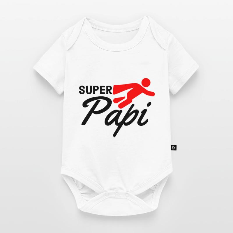 Super Papi Text mit Figur flieger rot Geschenkidee Baby Premium Kurzarmbody