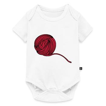 Comic Wollball Illustration - Baby Premium Kurzarmbody - Weiß - Vorne