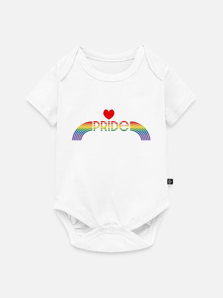 Regenbogen pride rainbow herz - Baby Premium Kurzarmbody - Weiß