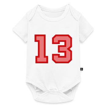 Cool Retro Retrostyle Numéro de maillot numéro de dos - Body à manches courtes Premium Bébé - blanc - Devant
