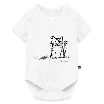 Mimosarella Kater - Baby Premium Kurzarmbody - Weiß - Vorne