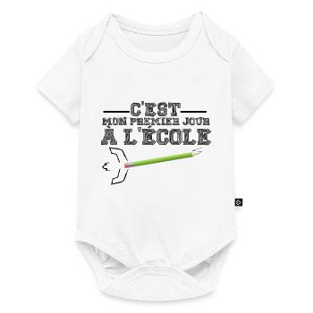 c'est mon premier jour à l'école - Body à manches courtes Premium Bébé - blanc - Devant
