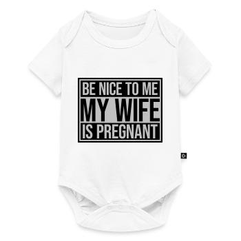 my wife is pregnant - Baby Premium short-sleeve bodysuit - white - Front