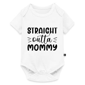 straight outta mommy - Baby Premium Kurzarmbody - Weiß - Vorne