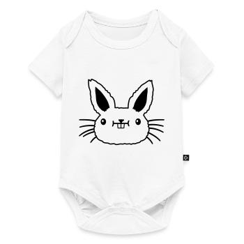 Visage petit lapin kawaii - Body à manches courtes Premium Bébé - blanc - Devant