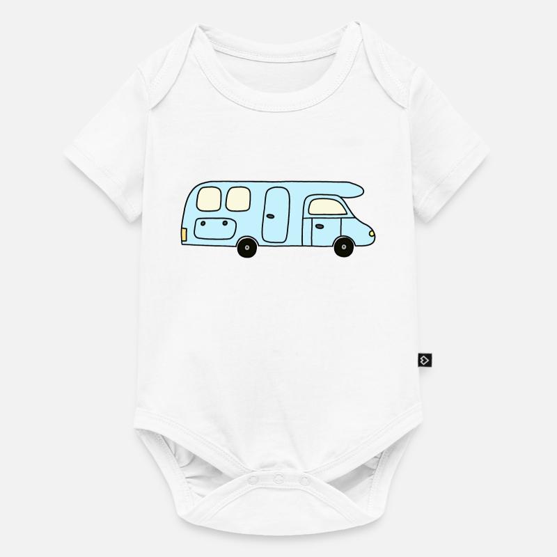 Camper hellblau - Baby Premium Kurzarmbody - Weiß