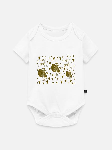 Zaubergarten - Herzchen Pettern - Baby Premium Kurzarmbody - Weiß