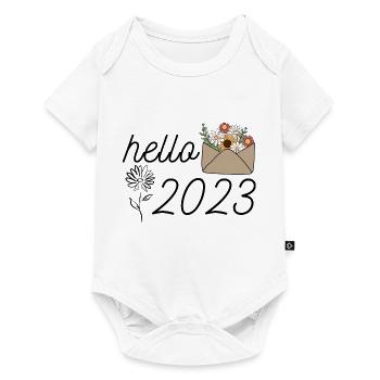 hello 2023 sunflower welcome 2023 shirt new year - Baby Premium short-sleeve bodysuit - white - Front
