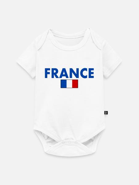 Frankreich - Baby Premium Kurzarmbody - Weiß