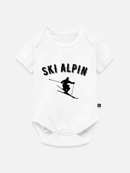 Ski Alpin - Baby Premium Kurzarmbody - Weiß