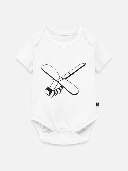 Isometrische Libelle - Baby Premium Kurzarmbody - Weiß