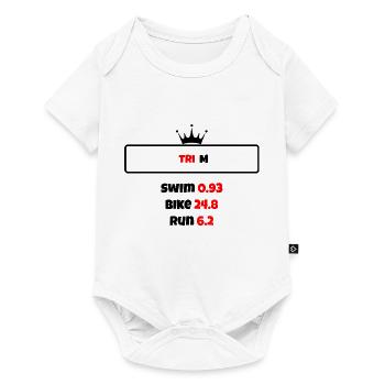 T shirt triathlon Distance M - Body à manches courtes Premium Bébé - blanc - Devant