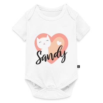Sandy Surname First Name Kitten - Baby Premium short-sleeve bodysuit - white - Front