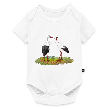 Störche - Baby Premium Kurzarmbody - Weiß - Vorne