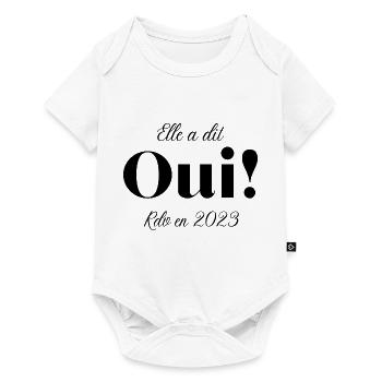 Elle a dit oui en 2023 - Body à manches courtes Premium Bébé - blanc - Devant