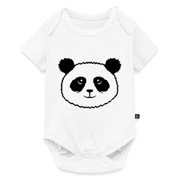 Panda Bear Face Mignon Tête Mignon Sourire Mignon Nice - Body à manches courtes Premium Bébé - blanc - Devant