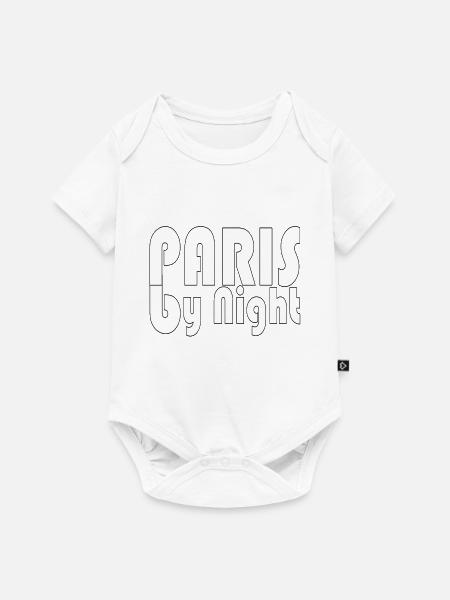 Paris bei Nacht - Baby Premium Kurzarmbody - Weiß