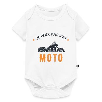 Je peux pas j'ai moto - Body à manches courtes Premium Bébé - blanc - Devant