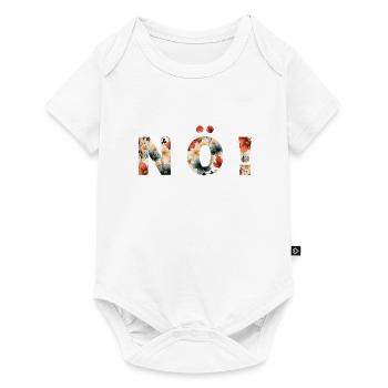 NÖ - Blumen! personalisierbar - Baby Premium Kurzarmbody - Weiß - Vorne