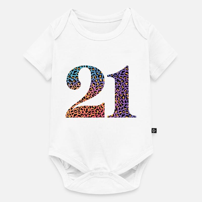 21e anniversaire léopard - Body à manches courtes Premium Bébé - blanc