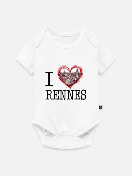 Ich liebe Rennes - Baby Premium Kurzarmbody - Weiß