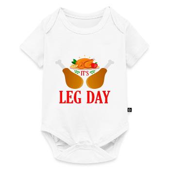 C’est le jour de la jambe Thanksgiving - Body à manches courtes Premium Bébé - blanc - Devant