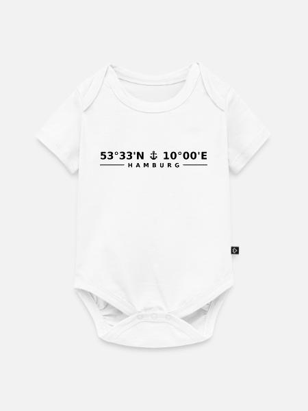 Hamburg Koordinaten - Baby Premium Kurzarmbody - Weiß