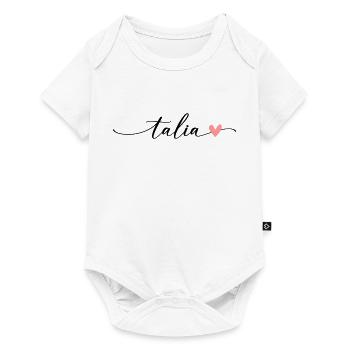 Talia Name Calligraphy Font - Baby Premium short-sleeve bodysuit - white - Front