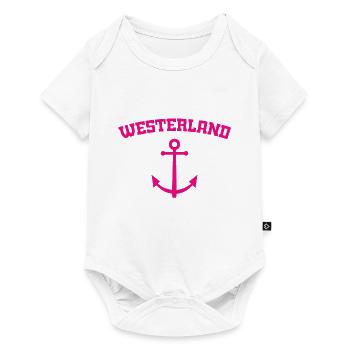 Westerland - Sylt - Nordsee - Anker - Möwe - Insel - Baby Premium Kurzarmbody - Weiß - Vorne