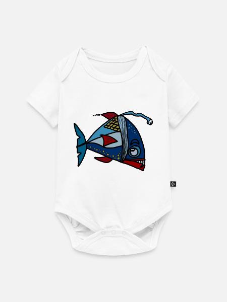 Fisch - Baby Premium Kurzarmbody - Weiß
