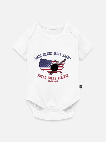 Total Solar Eclipse 2024 - Baby Premium Kurzarmbody - Weiß