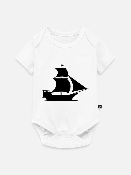 Piratenschiff - Baby Premium Kurzarmbody - Weiß